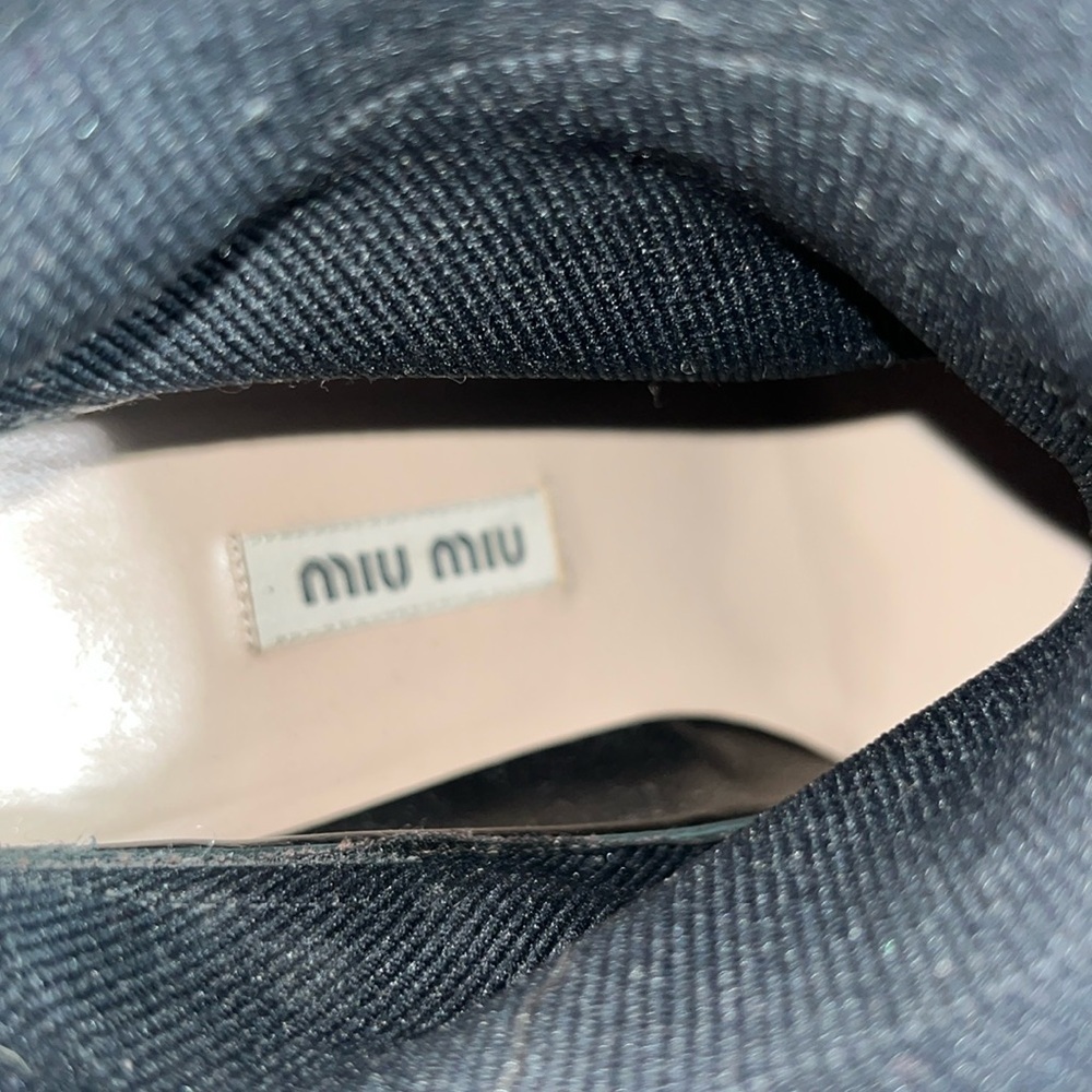 Miu Miu Black Sock Boots Pointed Toe Bootie Black… - image 8